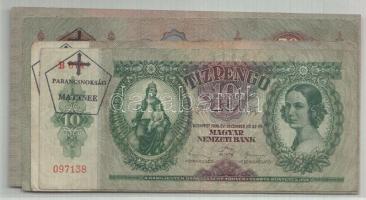 1930-41. 10P, 20P, 50P, 100P mindegyik hamis "Parancsnokság Mattsee" bélyegzővel T:II,III+