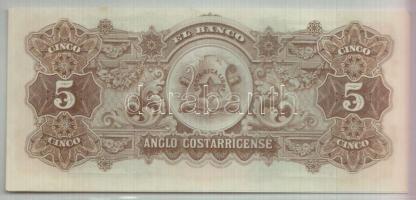 Costa Rica/Köztársaság/Banco Anglo Costarricense ~1911. 5C kiadatlan bankjegy (2x) T:II
Costa Rica/R...