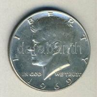 USA 1969D. 1/2$ Ag "Kennedy" T:2- USA 1969D. 1/2 Dollar Ag "Kennedy" C:VF