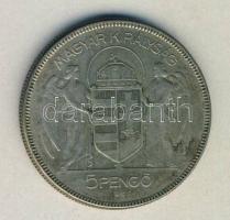 1930. 5P Ag "Horthy jobbra" T:3