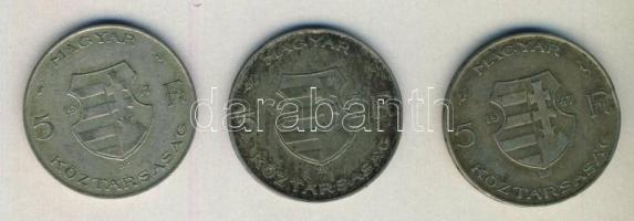 1947. 5Ft Ag "Kossuth" (3x) T:3