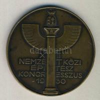 1930. "XII. Nemzetközi Építész Kongresszus-Budapest" Br plakett (d=61mm) T:2