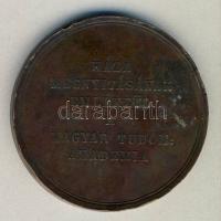 1865. "MTA székháza megnyitásának emlékéül" Br emlékérem (d=50mm) Szign. C.Radnitzky T:2-