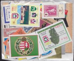 50 db-os parafilatélia összeállítás zárjegyekkel, levélzárókkal stb. ömlesztve