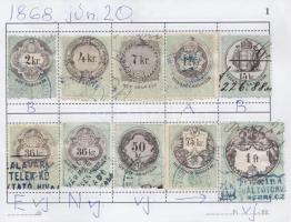 150 db magyar okmánybélyeg cserefüzetben, kiadások szerint feldolgozva