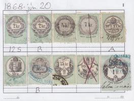 160 db magyar okmánybélyeg cserefüzetben, kiadások szerint feldolgozva 1968-tól