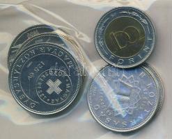 2002. 100Ft "Kossuth" + 2004-2007. 50Ft 5db klf emlékverete T:2