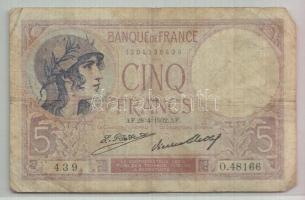 Franciaország 1932. 5Fr T:III France 1932. 5 Francs C:F