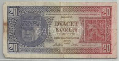 Csehszlovákia 1926. 20K T:III
Czechoslovakia 1926. 20 Korun C:F