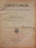 1922 Lenhossék Mihály dr.: A sejt és a szövetek - az általános szövettan vázlata, Franklin-Társulat kiadása, Bp., 251db szöveg közti ábrával, kiadói félvászon kötésben, kissé kopottas állapotban