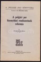 1936 Magyar Katonai Szemle VI. évfolyam 11. szám, M. Kir. Honvédelmi Minisztérium kiadása + 1937 A polgári per bizonyítási rendszerének reformja
