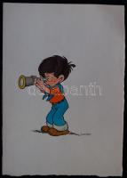 Dargay Attila (1927-2009) rajz, vegyes technika-papír, jelzett 21x30cm