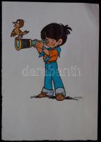 Dargay Attila (1927-2009) rajz, vegyes technika-papír, jelzett 21x30cm