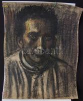 Vinkler László (1912-1980): Önarckép, szén-papír, jelzés nélkül, 35x45cm