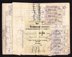 1931 Singer varrógép részletfizetési könyve okmánybélyegekkel