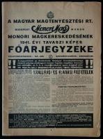 1941 A Magyar Magtenyésztési Rt. monori magkereskedésének tavaszi képes főárjegyzéke