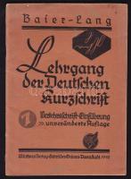 1942 Baier-Lang: Német gyorsírás oktatófüzet, német nyelven
