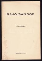 1934 Tóth József: Sajó Sándor irredenta költő monográfiája, kiadói papírkötésben, a borító foltos