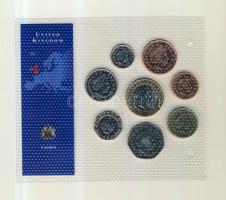 Nagy Britannia 2004-2005. 1p-2Ł 8klf darab "Az utolsó Font forgalmi pénzek" szettben T:1 Great Britain 2004-2005. 1 Penny - 2 Pounds, 8 different coins "The Last Pound coins" set C:Unc