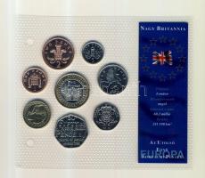 Nagy Britannia 2004-2005. 1p-2Ł 8klf darab "Az utolsó Font forgalmi pénzek" szettben T:1
G...