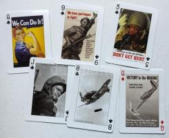 Teljes pakli francia kártya 2 jokerrel háborús képekkel (Hitler, Mussolini, katonák, stb.)
