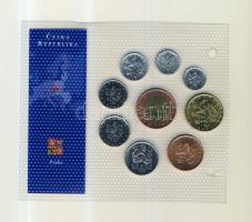 Csehország 2001-2004. 10h-50K 9klf darab "Az utolsó Korona forgalmi pénzek" szettben T:1 Czech Republuc 2001-2004. 10 Haleru - 50 Korun, 9 different coins "The Last Korun coins" set C:Unc