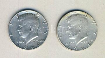 USA 1964. 1/2$ Ag "Kennedy" (2x) T:2,2- USA 1964. 1/2 Dollar "Kennedy" (2x) C:VF,XF