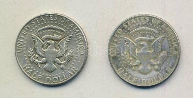 USA 1964/67. 1/2$ Ag "Kennedy" (2x) T:2-3
USA 1964/67. 1/2 Dollar "Kennedy" (2x)...
