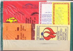 35db magyar félkész gyufásdoboz és nagyméretű gyufacímke, közte 3 könyvjelző