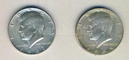 USA 1964/65. 1/2$ Ag "Kennedy" (2x) T:2,2- USA 1964/65. 1/2 Dollar "Kennedy" (2x) C:XF,VF