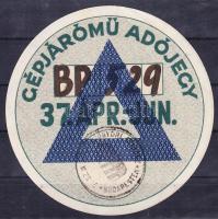 1937 Gépjárómű adójegy / car due stamp