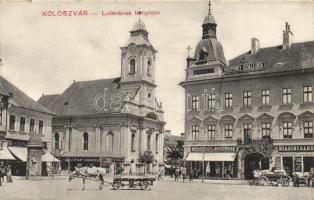 Kolozsvár church, Central Hotel, shops