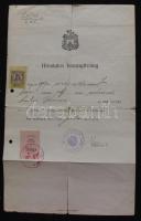 1925 Hivatalos bizonyítvány okmánybélyeggel