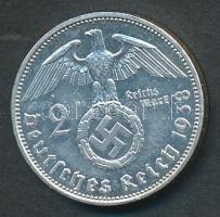 Német 3. Birodalom 1938A 2M Ag "Hindenburg" T:2 German Third Reich 1938A 2 Marks Ag "Hindenburg" C:XF