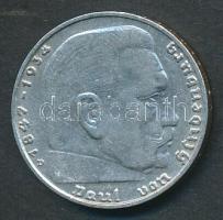 Német 3. Birodalom 1937D 2M Ag "Hindenburg" T:2-
German Third Reich 1937D 2 Marks Ag &quot...