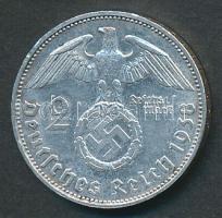 Német 3. Birodalom 1938E 2M Ag "Hindenburg" T:2/2- German Third Reich 1938E 2 Marks Ag "Hindenburg" C:XF/VF