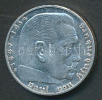 Német 3. Birodalom 1938E 2M Ag "Hindenburg" T:2/2-
German Third Reich 1938E 2 Marks Ag &qu...
