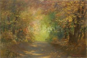 Mészáros Jenő (1883-?): Erdőrészlet. Olaj, vászon, jelzett. 80x60 cm