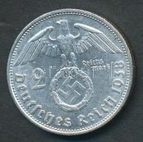 Német 3. Birodalom 1938B 2M Ag "Hindenburg" T:2- German Third Reich 1938B 2 Marks Ag "Hindenburg" C:VF
