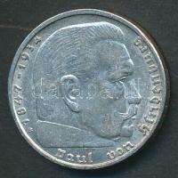 Német 3. Birodalom 1938B 2M Ag "Hindenburg" T:2-
German Third Reich 1938B 2 Marks Ag &quot...