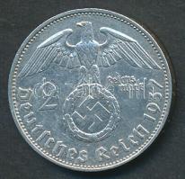 Német 3. Birodalom 1937E 2M Ag "Hindenburg" T:2- German Third Reich 1937E 2 Marks Ag "Hindenburg" C:VF