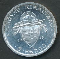 1938. 5P Ag "Szent István" T:2+