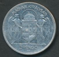 1930. 5P Ag "Horthy jobbra" T:3
