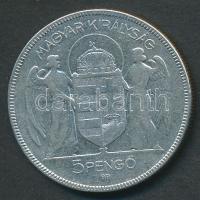 1930. 5P Ag "Horthy jobbra" T:3