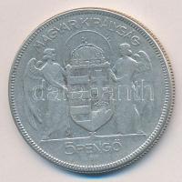 1930. 5P Ag "Horthy jobbra" T:3