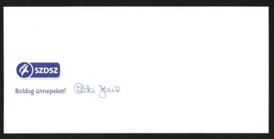 Kóka János volt miniszter, pártelnök aláírása üdvözlőlapon