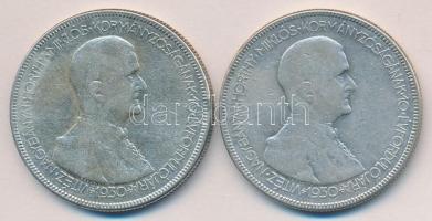 1930. 5P Ag "Horthy jobbra" (2x) T:3