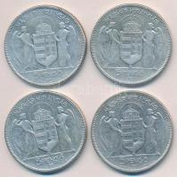 1930. 5P Ag "Horthy jobbra" (4x) T:3