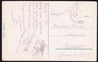 Friedrich István miniszterelnök aláírása képeslapon