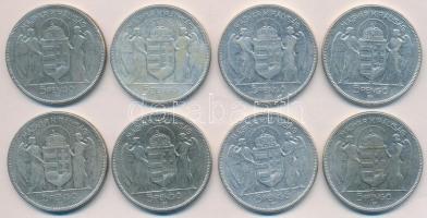 1930. 5P Ag "Horthy jobbra" (8x) T:3